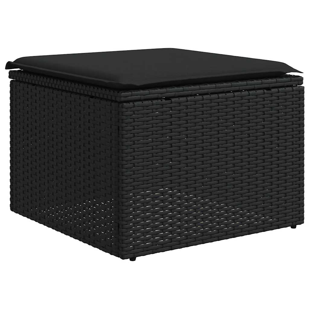 Set Divani da Giardino con Cuscini 7pz Nero Polyrattan | homemem39