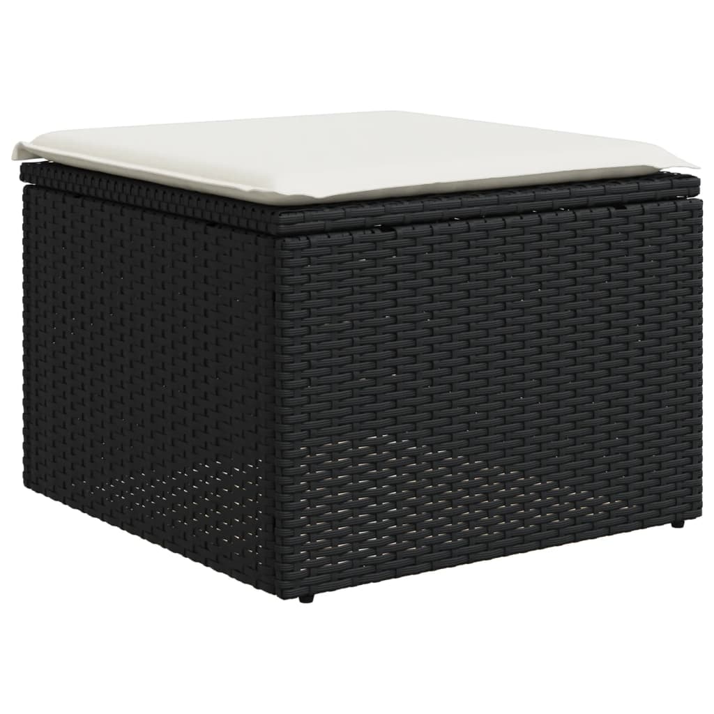 Set Divani da Giardino con Cuscini 7pz Nero Polyrattan | homemem39