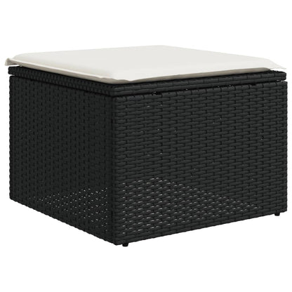 Set Divani da Giardino 9 pz con Cuscini Nero in Polyrattan | homemem39