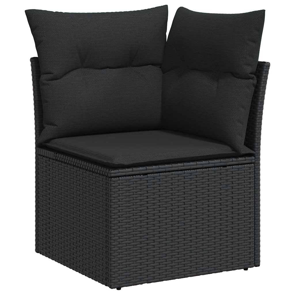 Set Divani da Giardino 10pz con Cuscini in Polyrattan Nero | homemem39