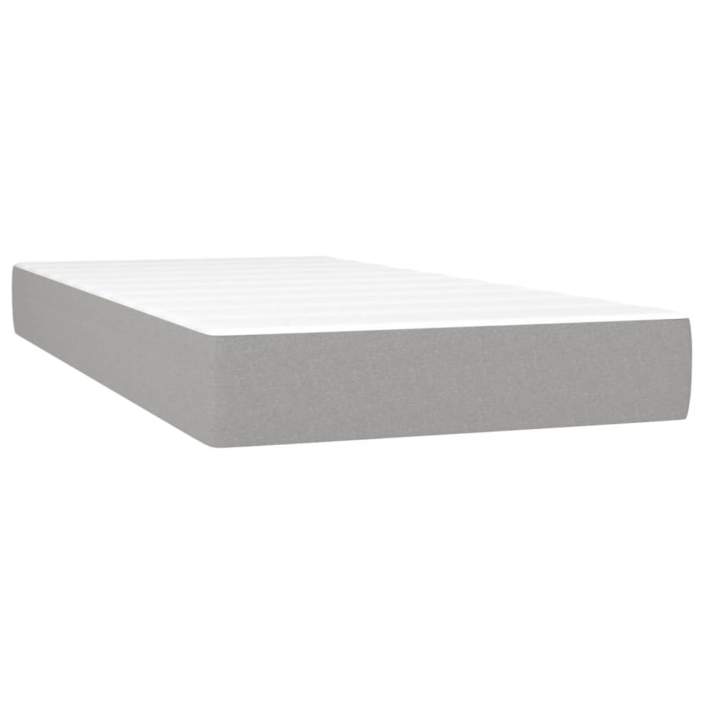 Materasso Molle Insacchettate Rigidità Media Grigio Chiaro 120x190x20 Tessuto