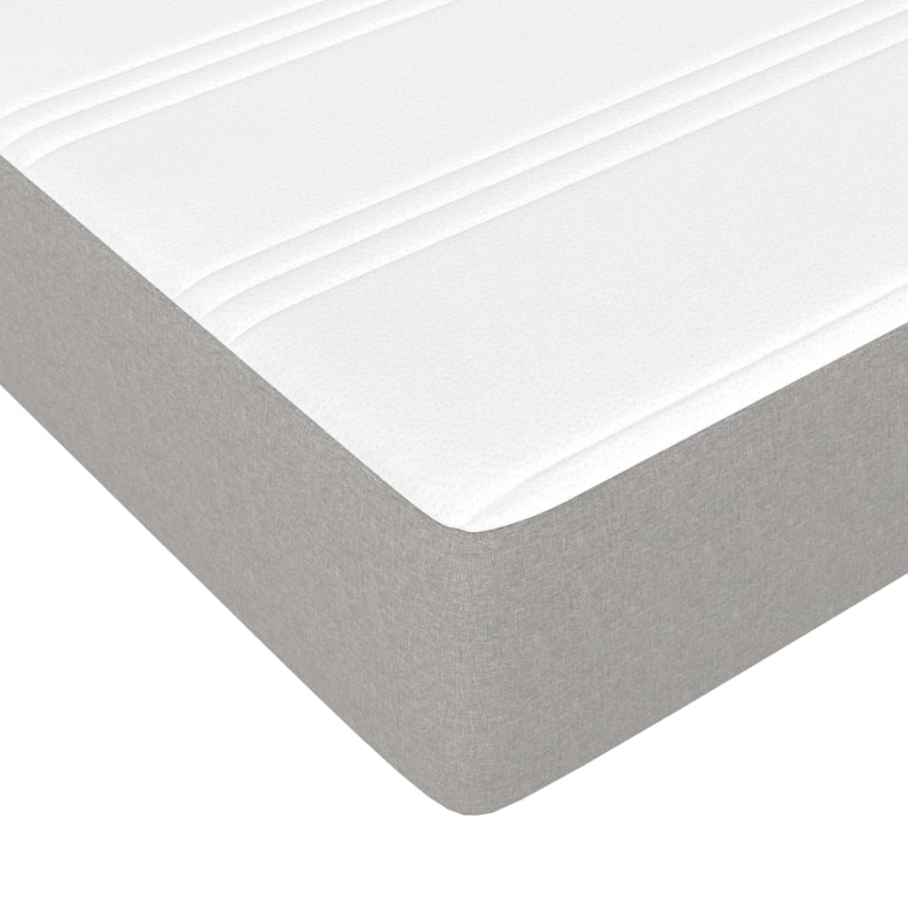 Materasso Molle Insacchettate Rigidità Media Grigio Chiaro 120x190x20 Tessuto