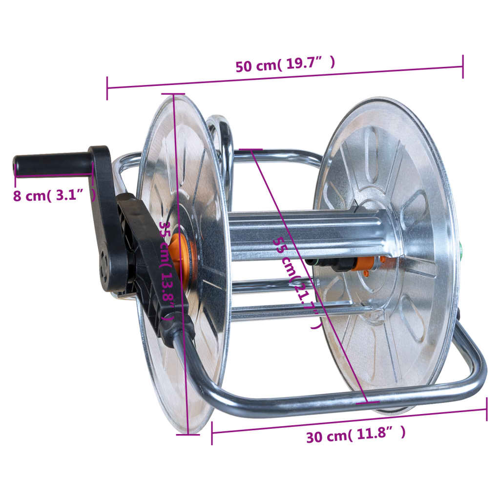 Avvolgitubo a Parete per Tubo Flessibile 50 m 1/2" o 35 m 3/4
