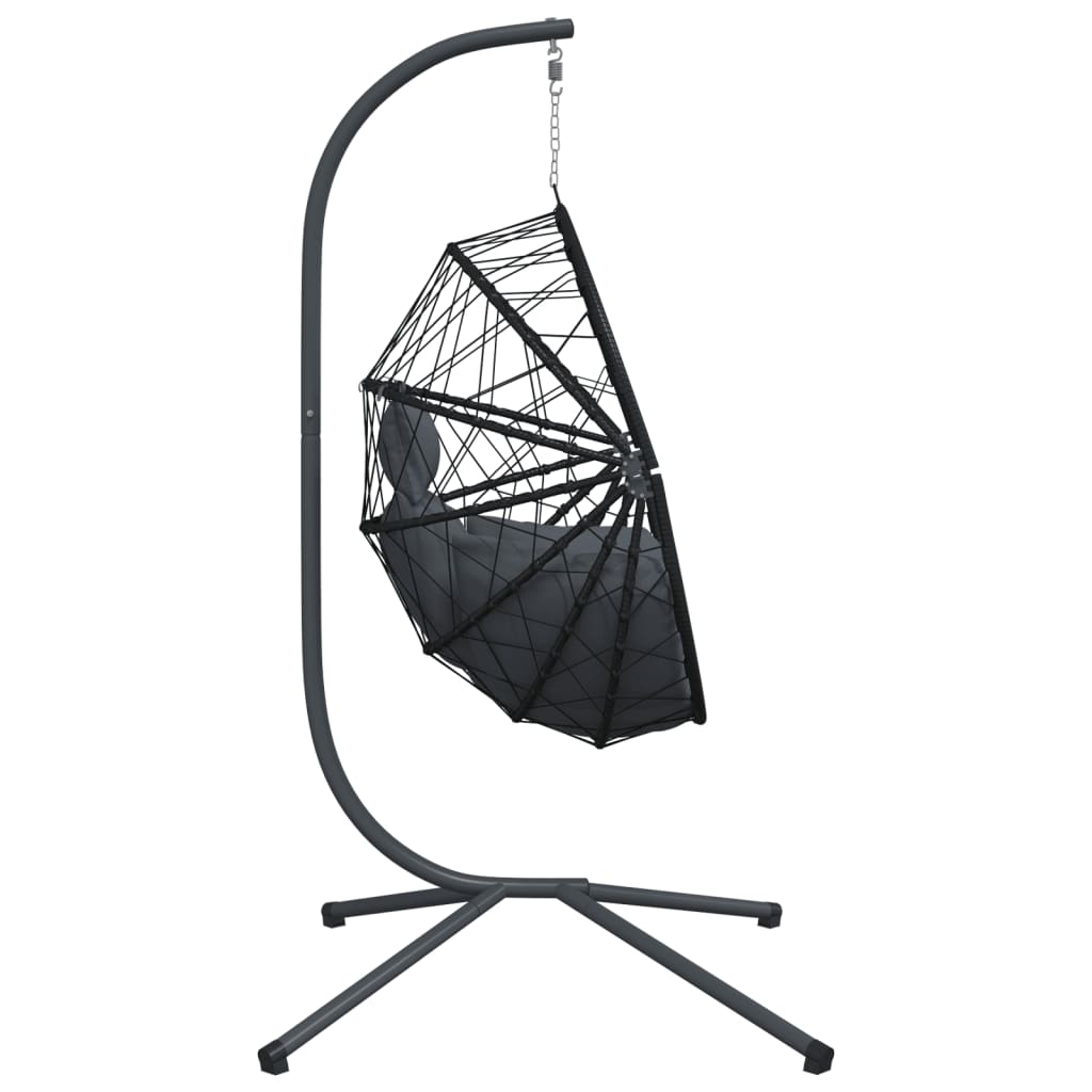 Sedia a Uovo Sospesa con Supporto Antracite Polyrattan/Acciaio | homemem39