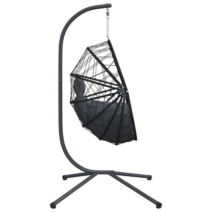 Sedia a Uovo Sospesa con Supporto Antracite Polyrattan/Acciaio | homemem39