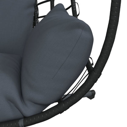 Sedia a Uovo Sospesa con Supporto Antracite Polyrattan/Acciaio | homemem39