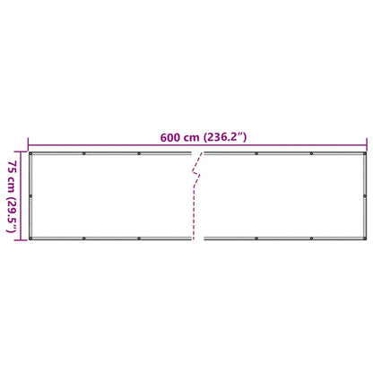 Paravento da Balcone Antracite 600x75 cm in PVC