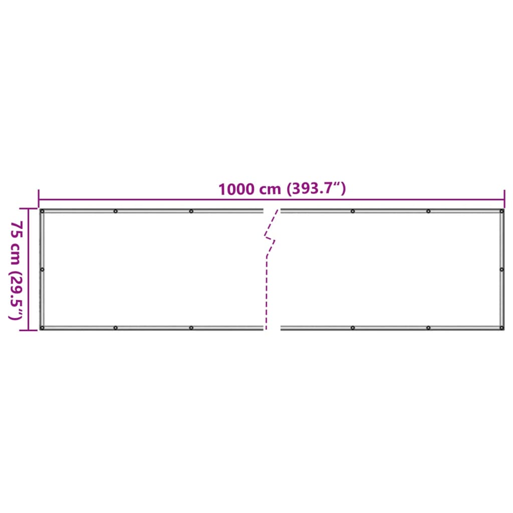 Paravento da Balcone Antracite 1000x75 cm in PVC