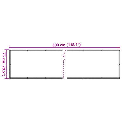 White Garden Screen 300x75 cm in PVC