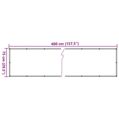 Paravento da Balcone Bianco 400x75 cm in PVC