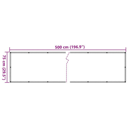 Weißer Balkonschirm 500x75 cm aus PVC