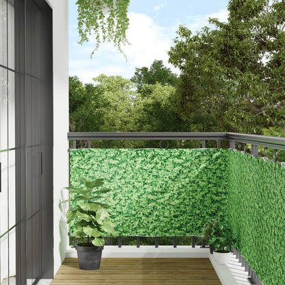 Paravento da Balcone con Aspetto Pianta Verde 400x75 cm PVC