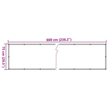 Paravento da Balcone con Aspetto Pietra 600x75 cm PVC