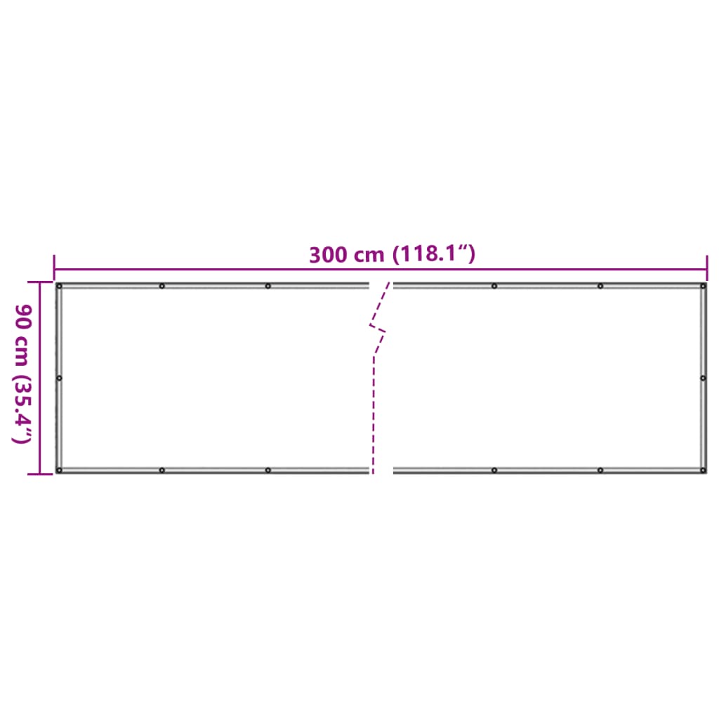 Anthrazitfarbener Balkonschirm 300x90 cm aus PVC