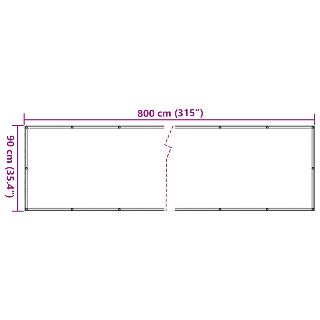 Paravento da Balcone Antracite 800x90 cm in PVC