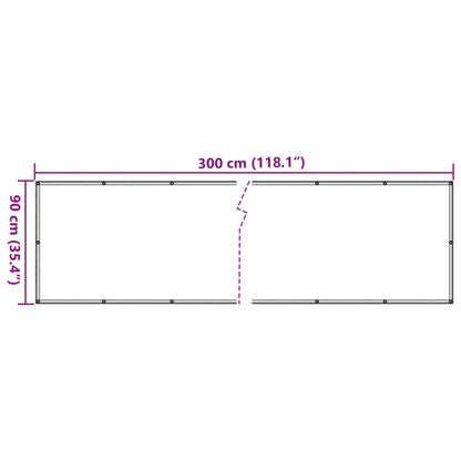 Paravento da Balcone Crema 300x90 cm in PVC