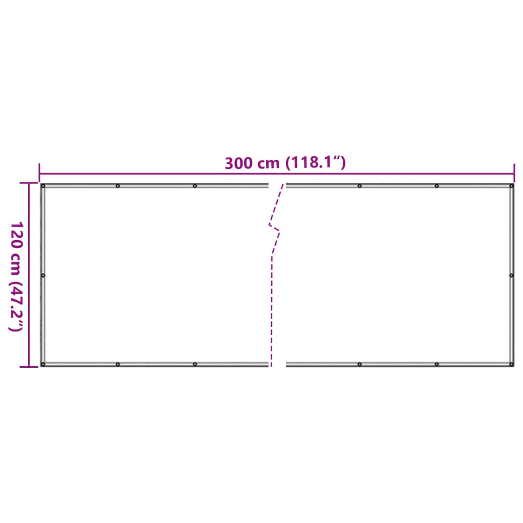 Paravento da Balcone Antracite 300x120 cm in PVC