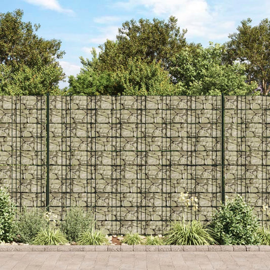 Garden Screen with Gray Stone Look 35x0.19 cm PVC