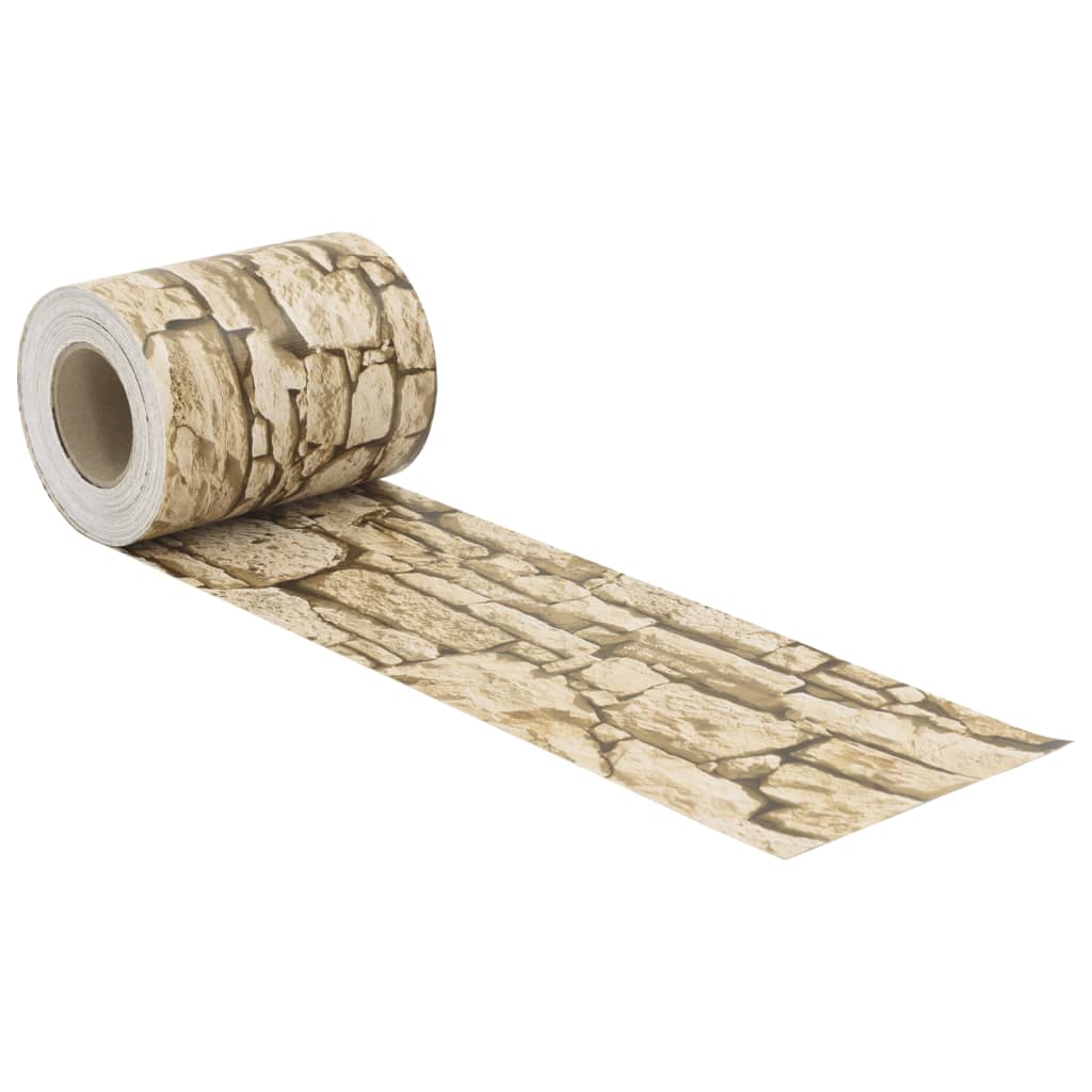 Paravento Giardino Aspetto Pietra Grezza Beige 35x0,19 cm PVC