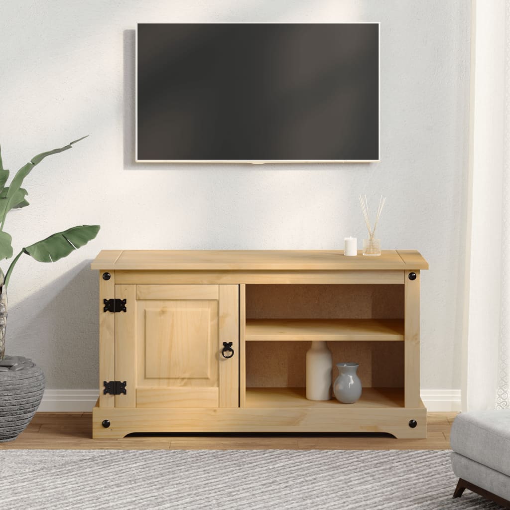 Mobile Porta TV Corona 100x37x52 cm in Legno Massello di Pino