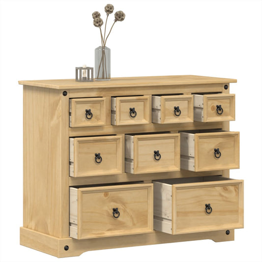 Cassettiera Corona 103x46x83 cm in Legno Massello di Pino - homemem39