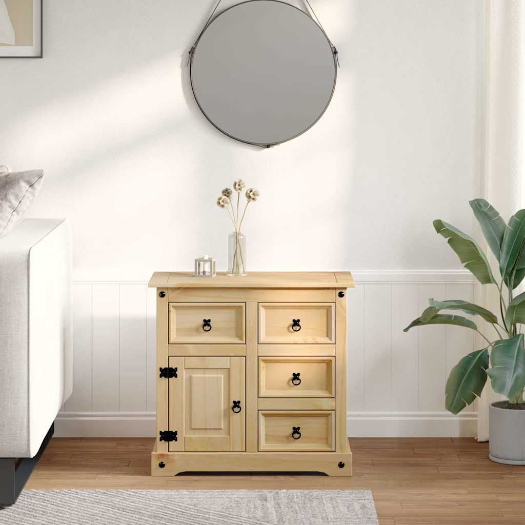 Credenza Corona 80x40x75 cm in Legno Massello di Pino