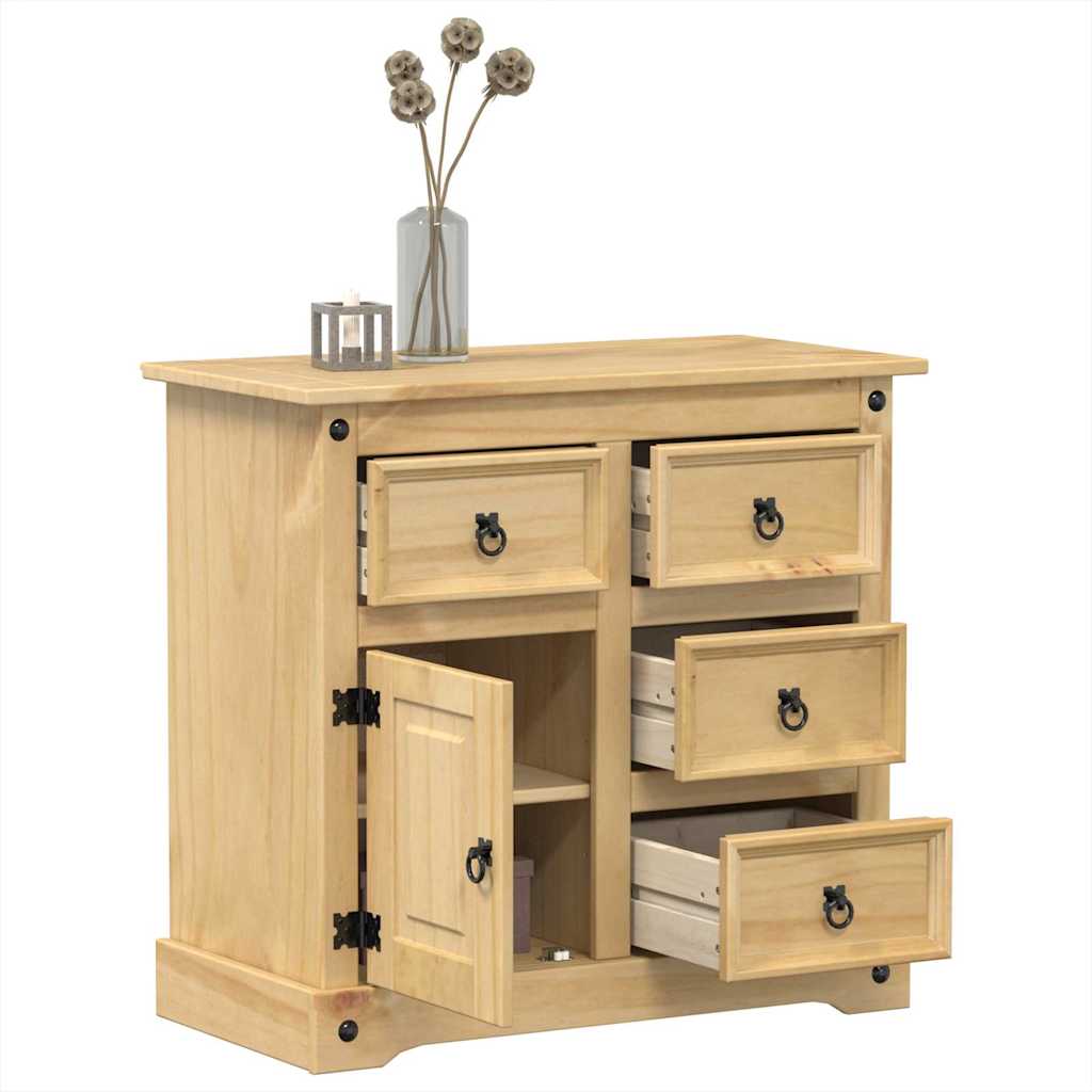 Credenza Corona 80x40x75 cm in Legno Massello di Pino