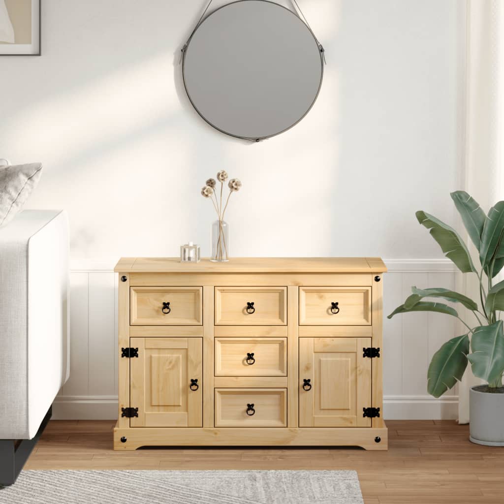 Corona Sideboard 115x40x76 cm in Solid Pine Wood