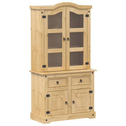 Corona display cabinet 100x48.5x179 cm in solid pine wood