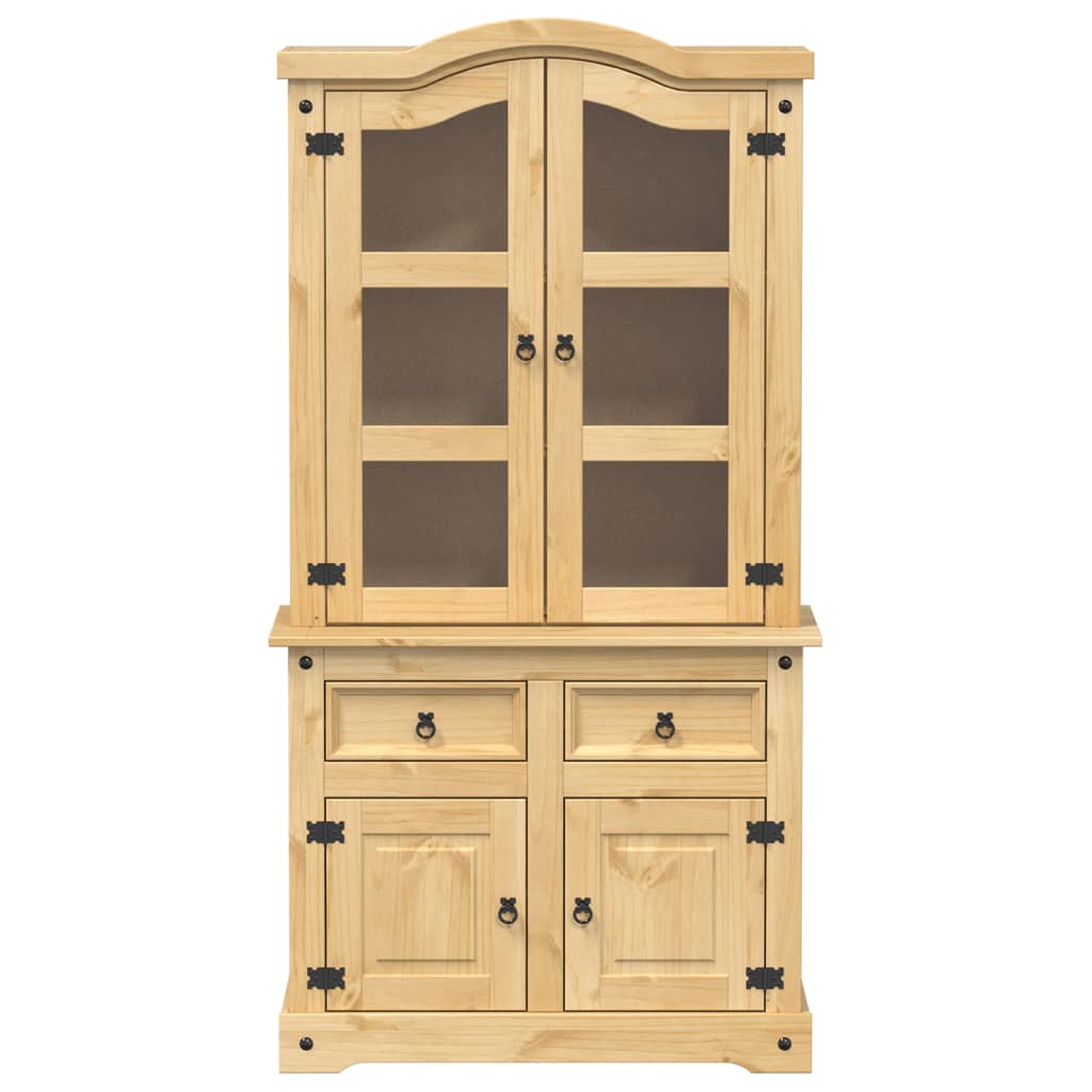 Corona display cabinet 100x48.5x179 cm in solid pine wood