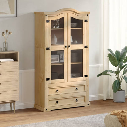 Corona display cabinet 99x43x187 cm in solid pine wood