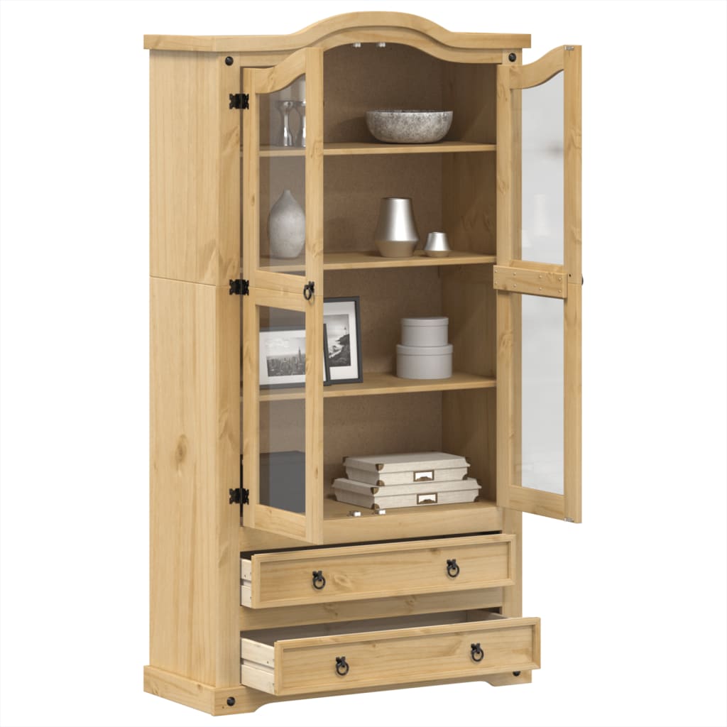 Corona display cabinet 99x43x187 cm in solid pine wood