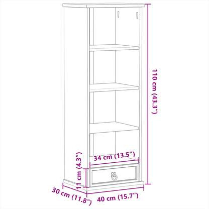 Mobile Porta CD Corona 40x30x110 cm in Legno Massello di Pino