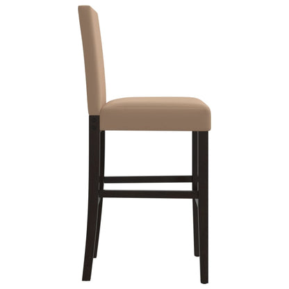 2 pcs Bar Chairs in Solid Hevea Wood and Imitation Leather