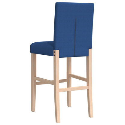 Bar Chairs 2 pcs in Solid Hevea Wood and Fabric