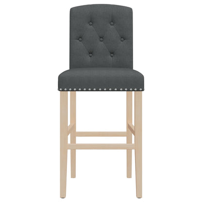 Bar Chairs 2 pcs in Solid Hevea Wood and Fabric