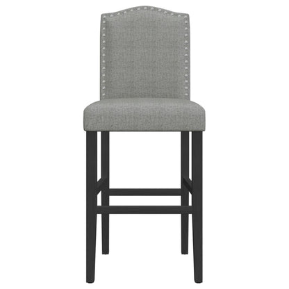 Bar Chairs 2 pcs in Solid Hevea Wood and Fabric