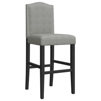 Bar Chairs 2 pcs in Solid Hevea Wood and Fabric