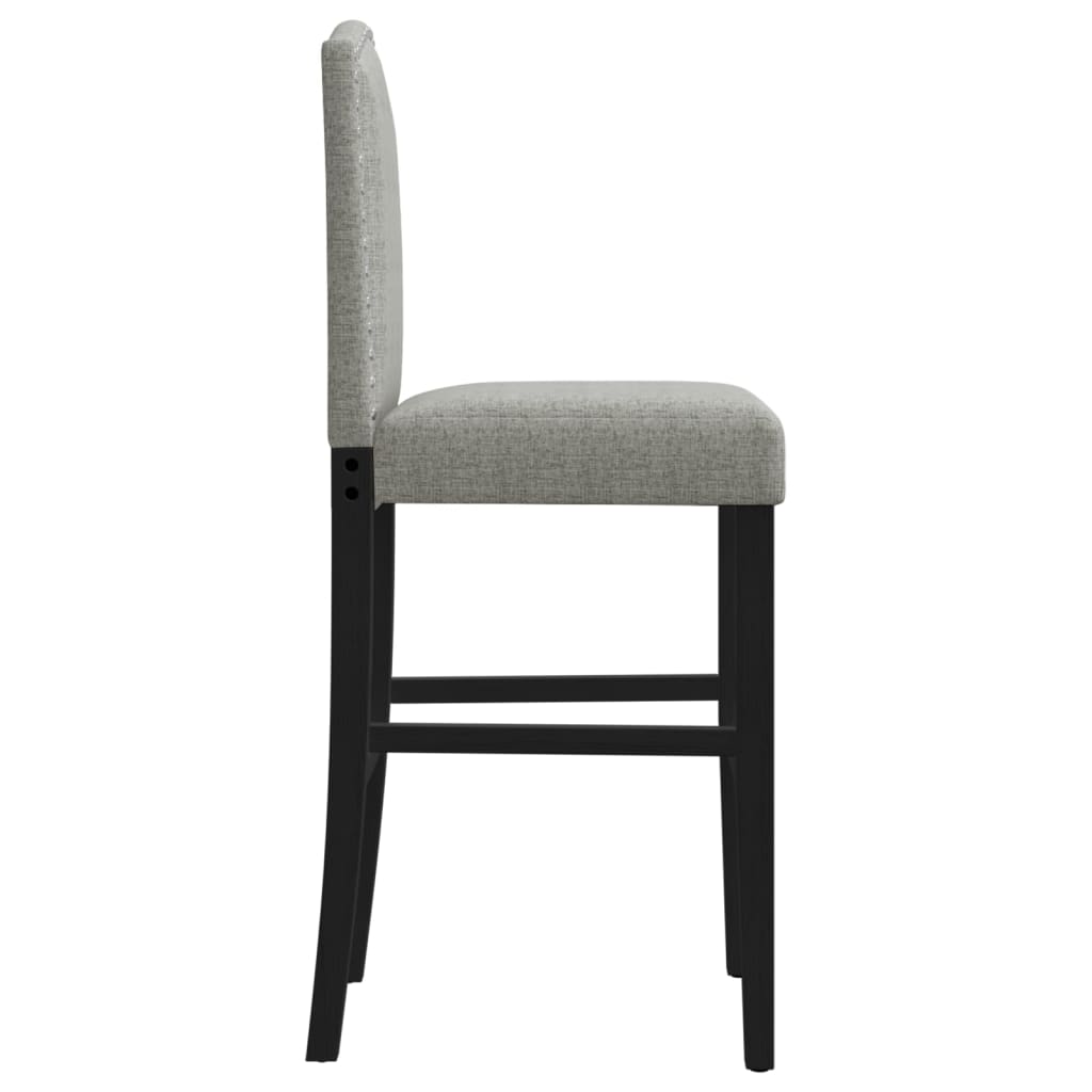 Bar Chairs 2 pcs in Solid Hevea Wood and Fabric