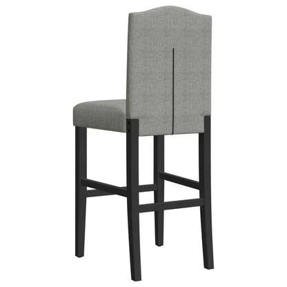 Bar Chairs 2 pcs in Solid Hevea Wood and Fabric