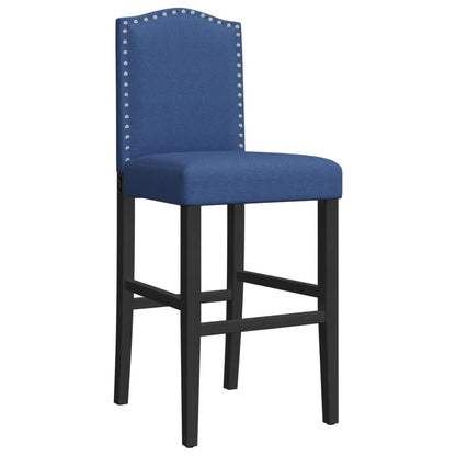 Bar Chairs 2 pcs in Solid Hevea Wood and Fabric