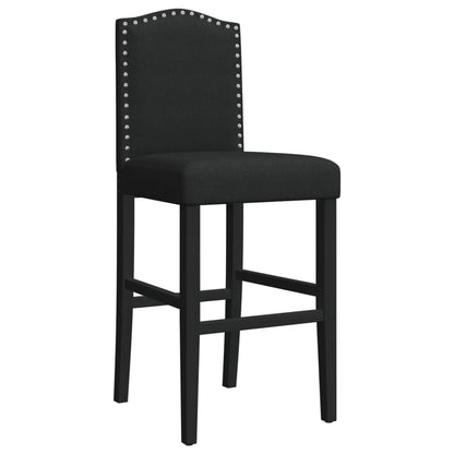 Bar Chairs 2 pcs in Solid Hevea Wood and Fabric