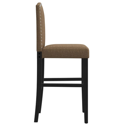 Bar Chairs 2 pcs in Solid Hevea Wood and Fabric