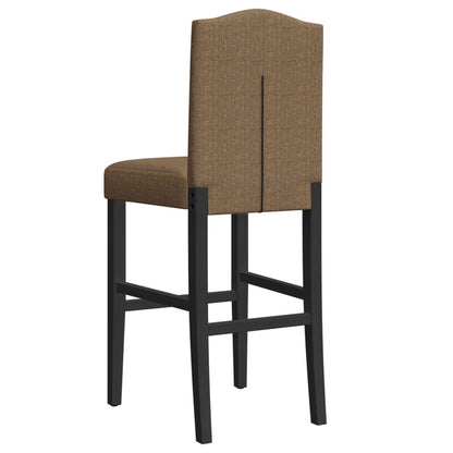 Bar Chairs 2 pcs in Solid Hevea Wood and Fabric