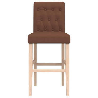 Bar Chairs 2 pcs in Solid Hevea Wood and Fabric