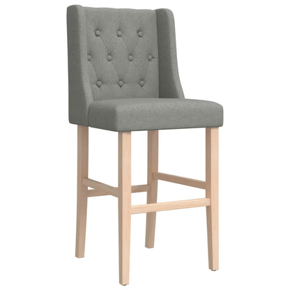 Bar Chairs 2 pcs in Solid Hevea Wood and Fabric