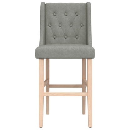 Bar Chairs 2 pcs in Solid Hevea Wood and Fabric