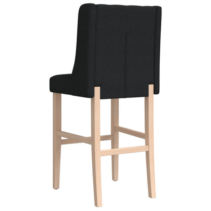 Bar Chairs 2 pcs in Solid Hevea Wood and Fabric