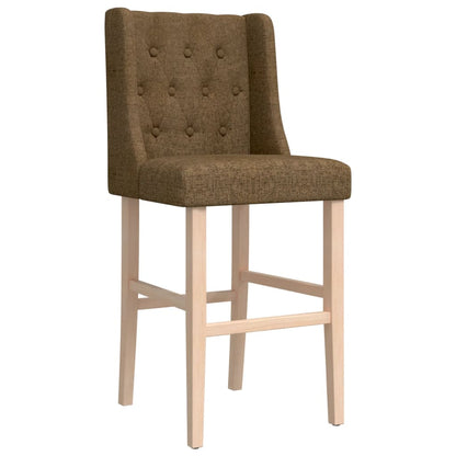 Bar Chairs 2 pcs in Solid Hevea Wood and Fabric