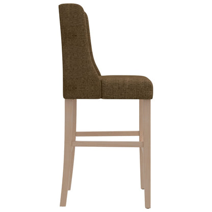 Bar Chairs 2 pcs in Solid Hevea Wood and Fabric